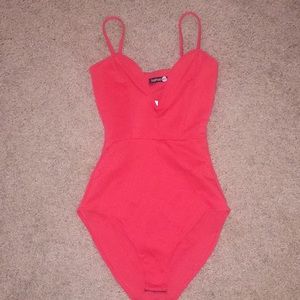Red women's bodysuit